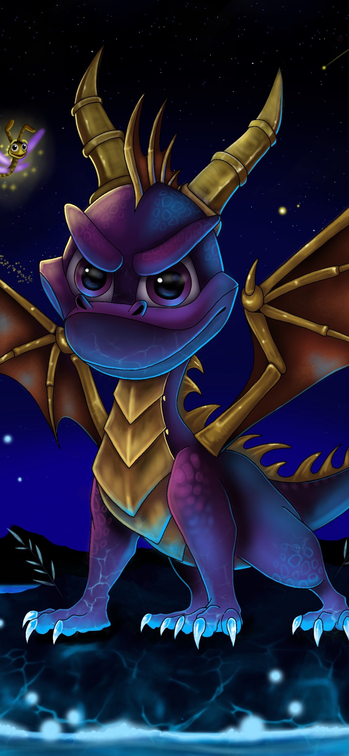 Обои иллюстрация, дракон, мультфильм, мультик, арт в разрешении 1125x2436