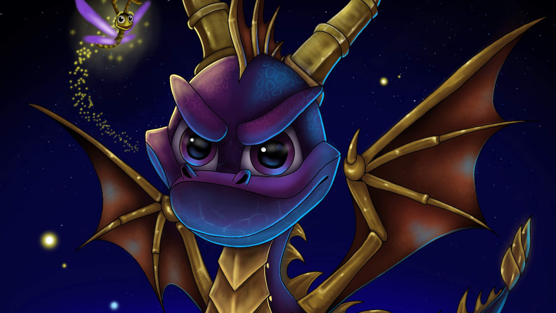 Обои иллюстрация, дракон, мультфильм, мультик, арт в разрешении 1920x1080