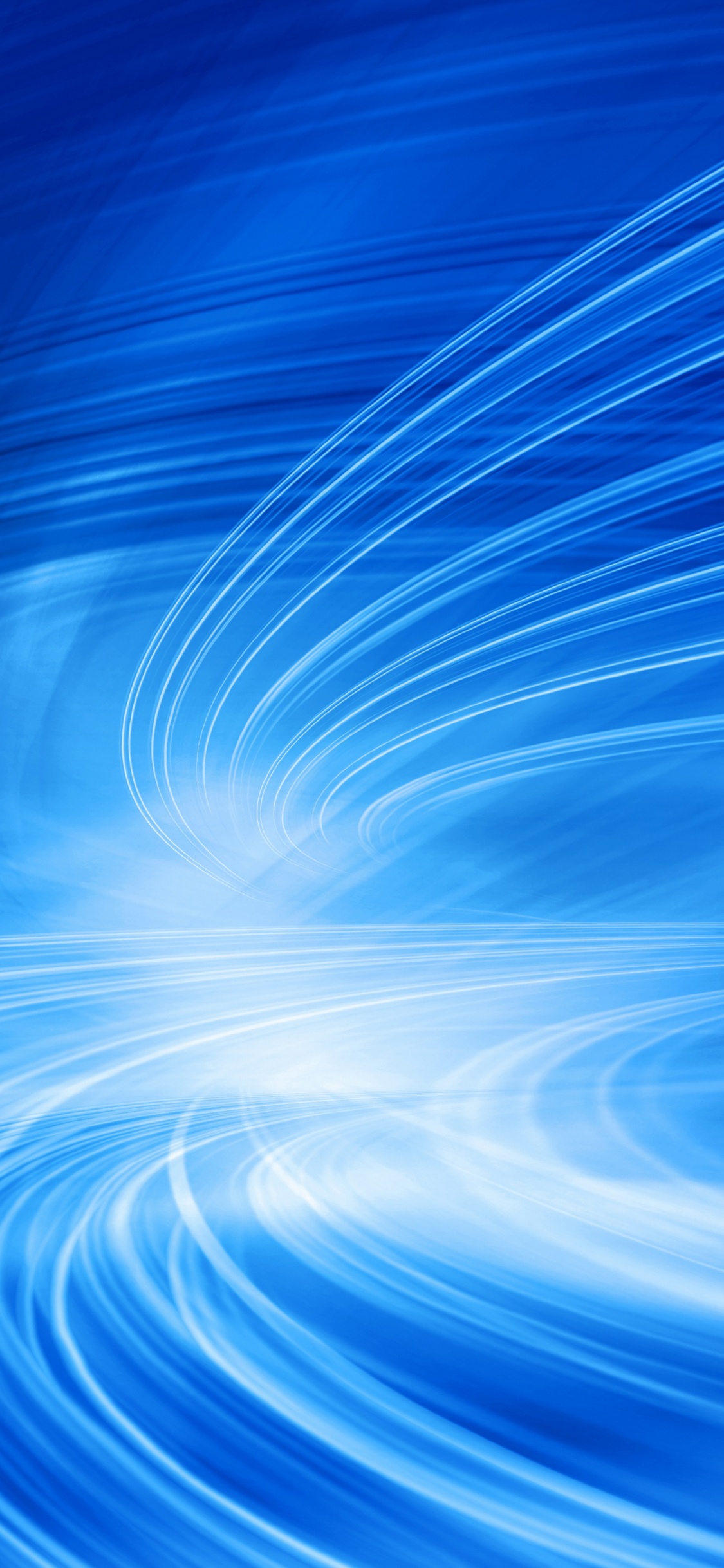 Обои синий, электрик, волна, лазурный, линия в разрешении 1125x2436