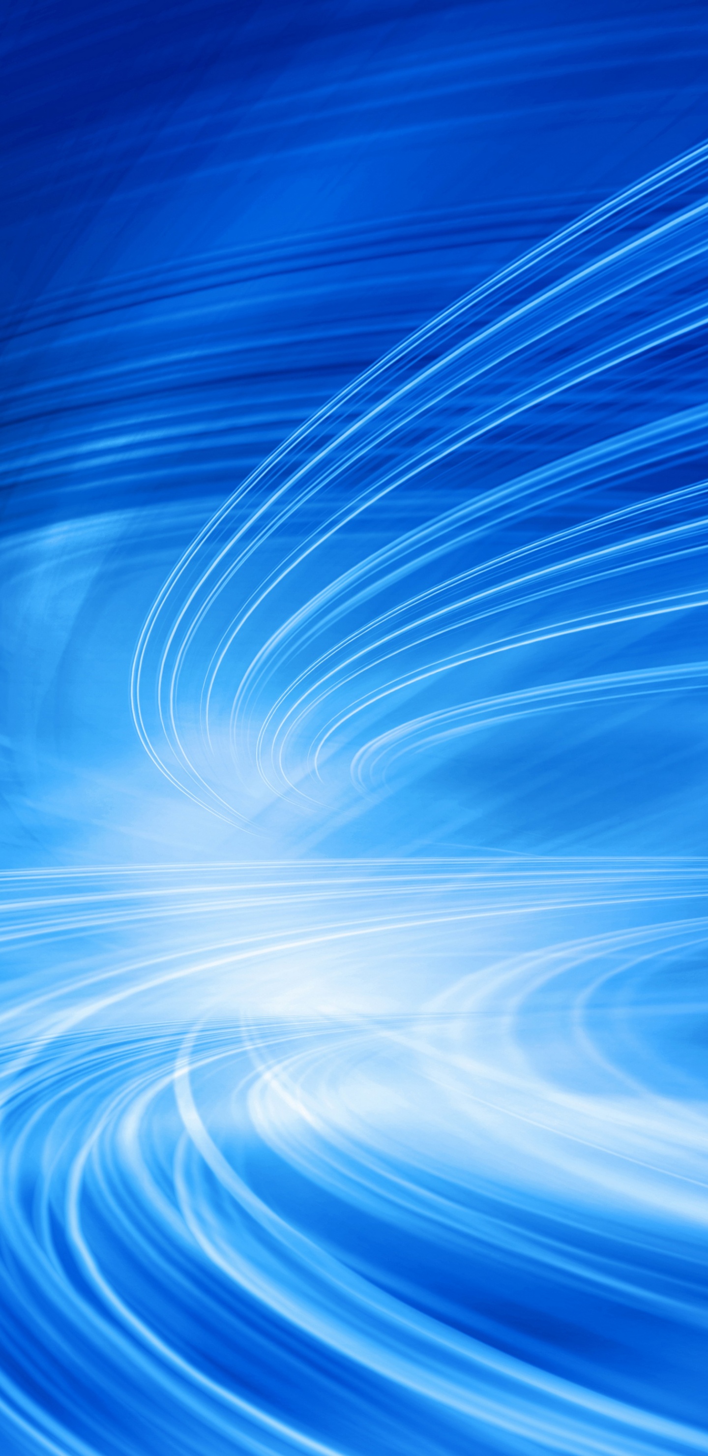 Обои синий, электрик, волна, лазурный, линия в разрешении 1440x2960