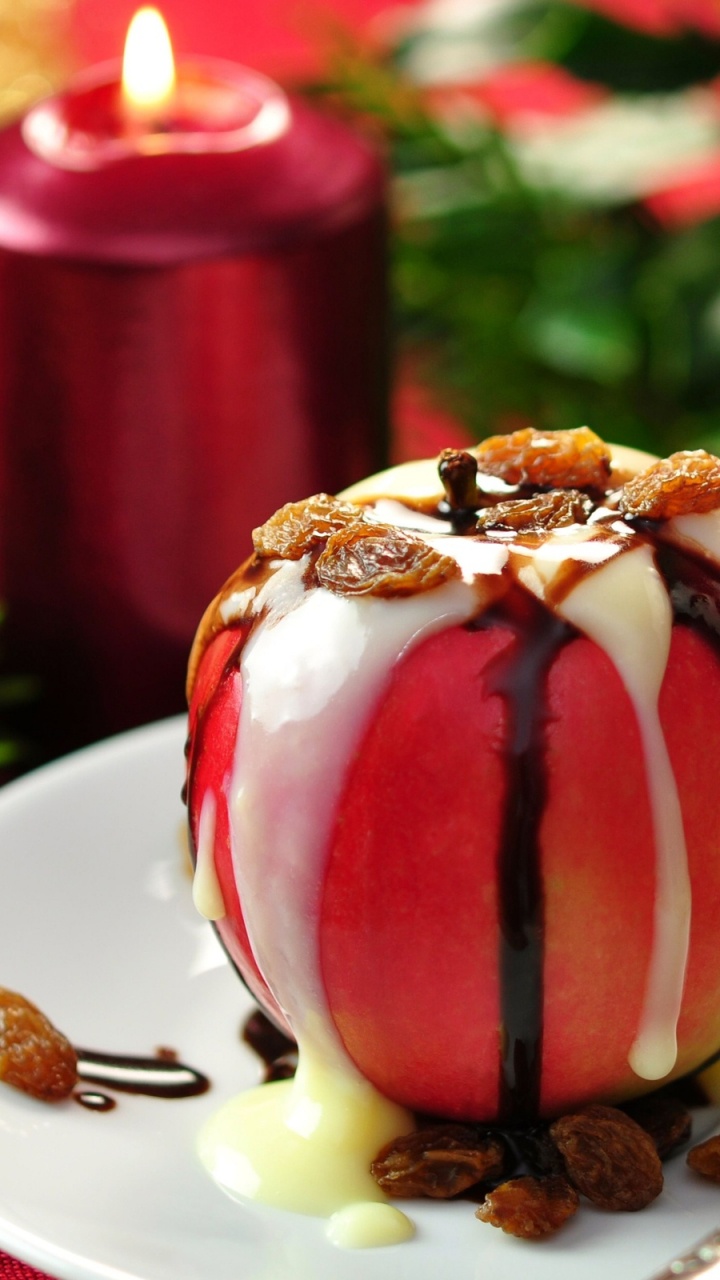 Обои фрукты, пища, кондитерские изделия, десерт, рождественский орнамент в разрешении 720x1280