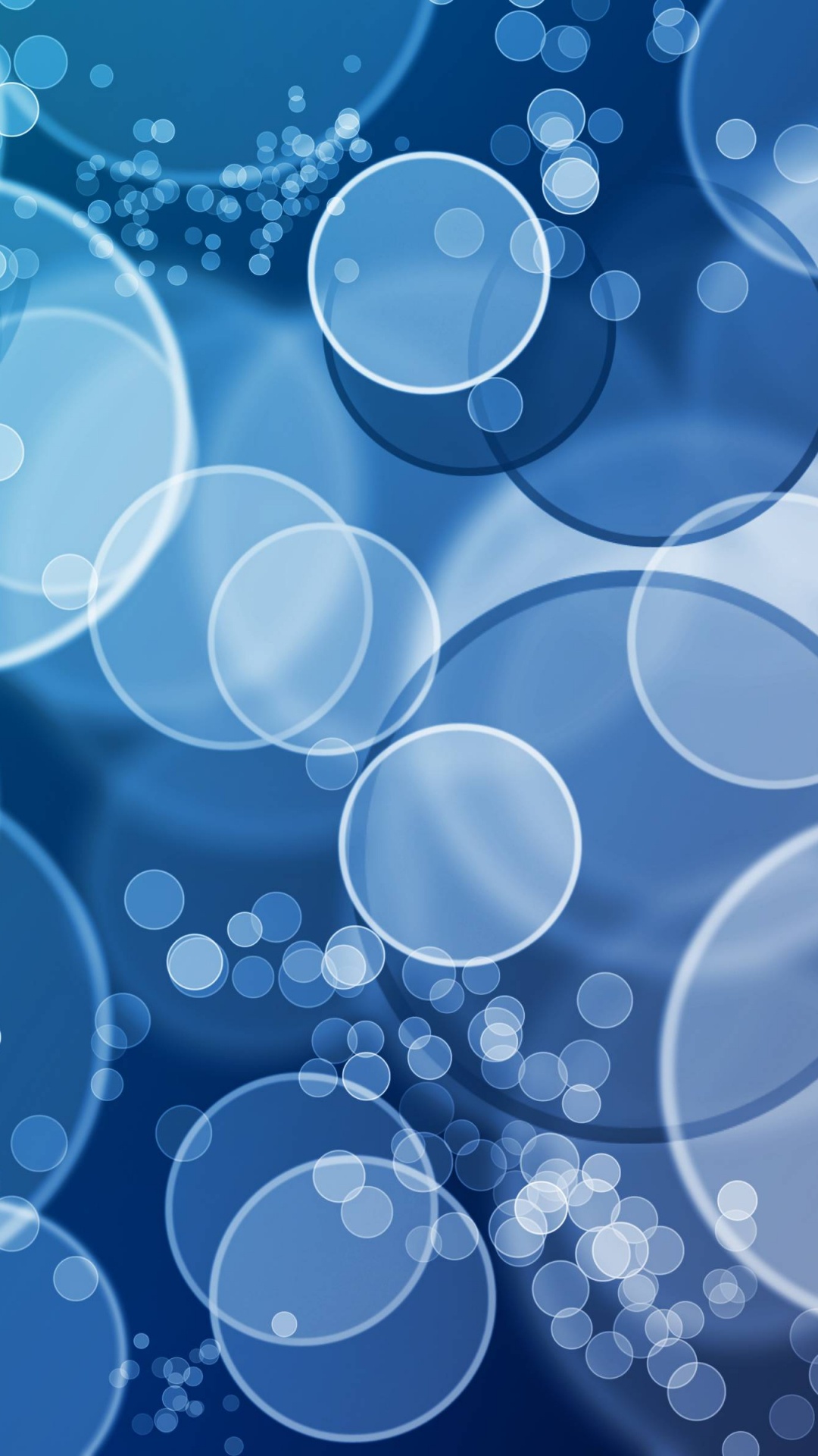 Обои синий, вода, узор, круг, жидкость пузырь в разрешении 1080x1920