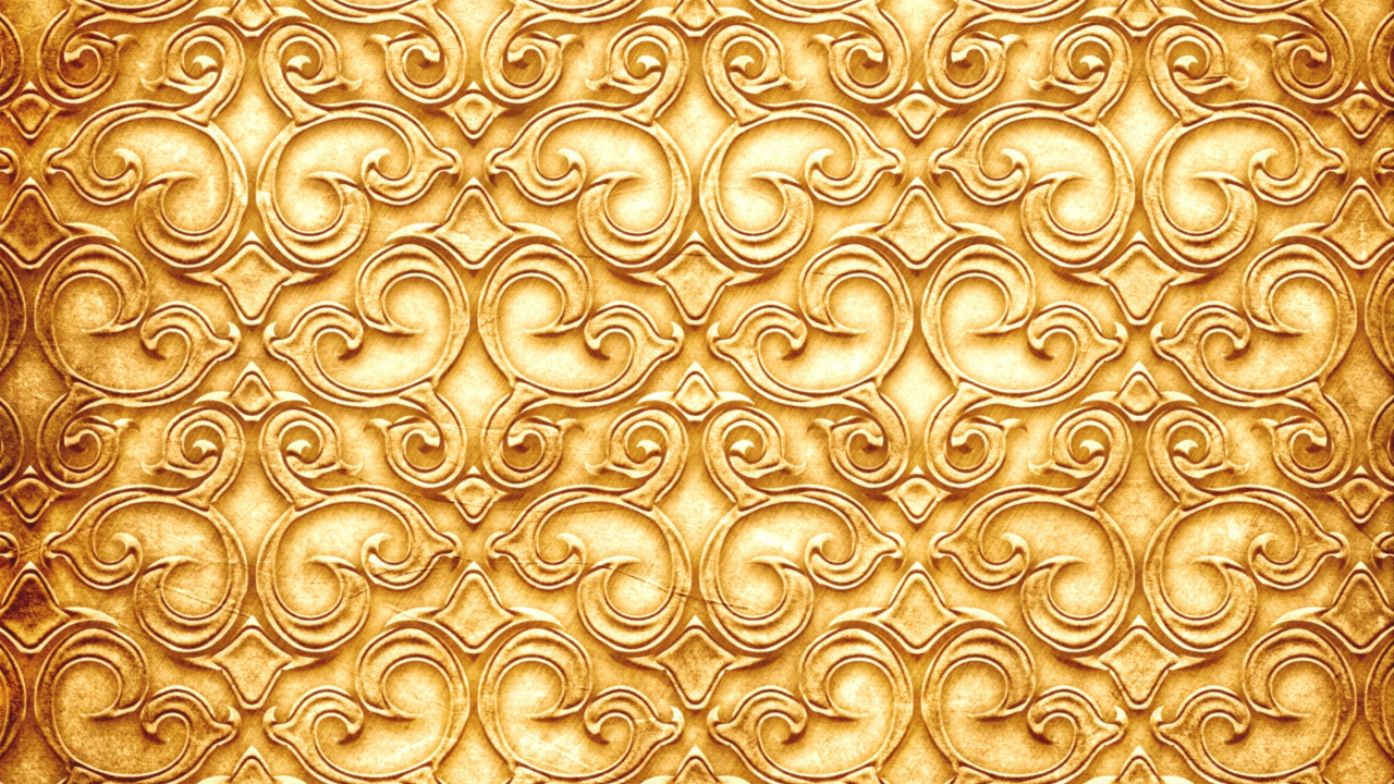 Обои цвет, золото, узор, желтый, дизайн в разрешении 1280x720