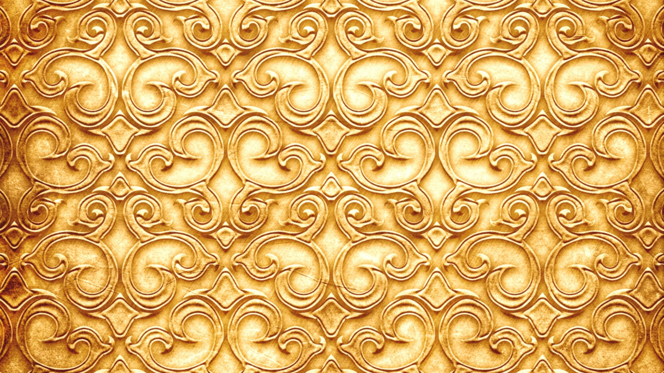 Обои цвет, золото, узор, желтый, дизайн в разрешении 1366x768