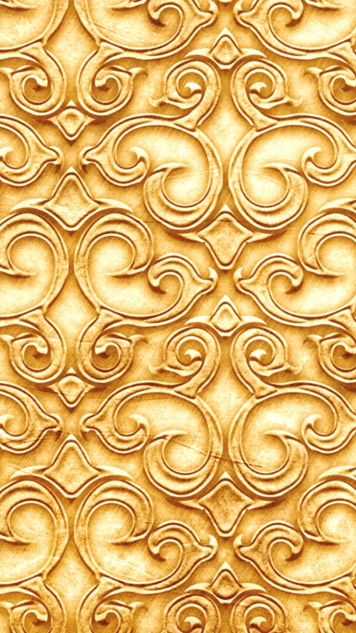 Обои цвет, золото, узор, желтый, дизайн в разрешении 720x1280