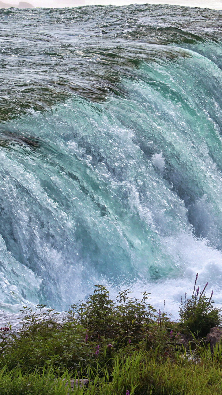Обои водопад, Ниагарский водопад, река Ниагара, водоток, быстрина в разрешении 750x1334