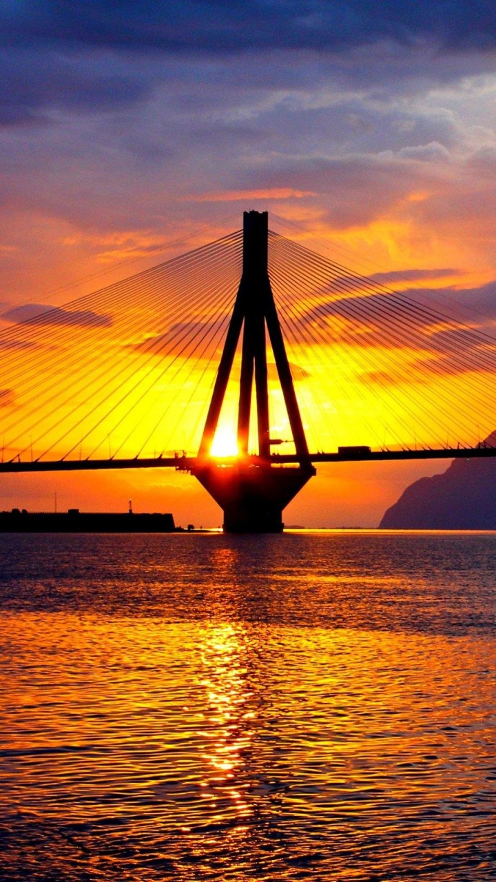 Обои вода, горизонт, закат, послесвечение, вечер в разрешении 720x1280