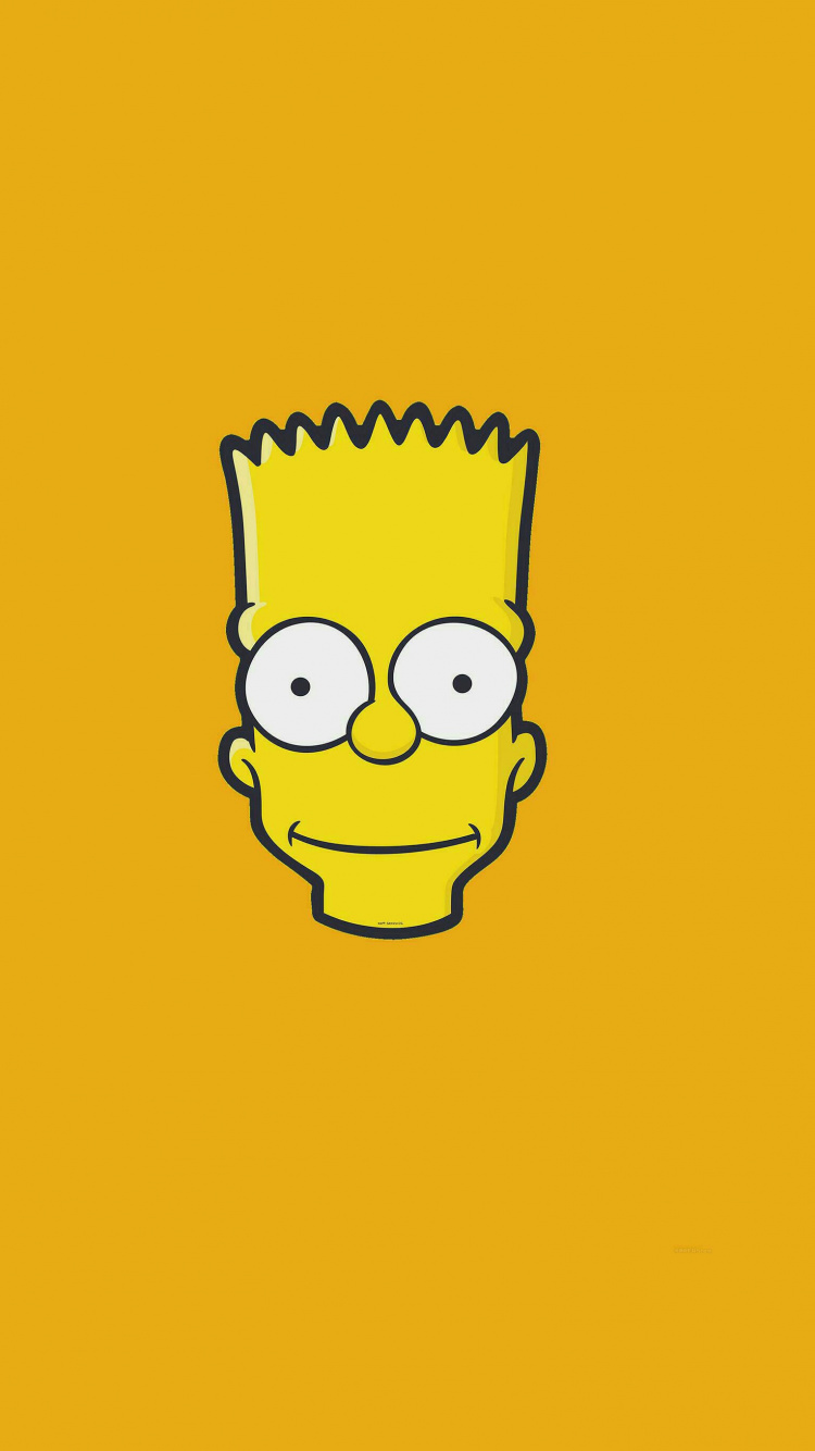 Обои мультфильм, Барт Симпсон, желтый, лого, икона в разрешении 750x1334