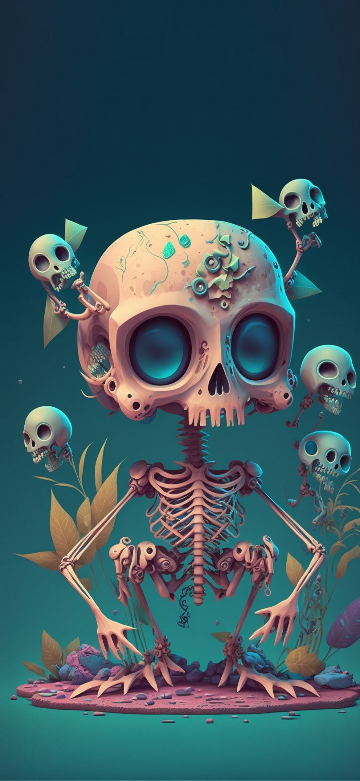 Обои череп, графический дизайн, визуальное искусство, м-027, кость в разрешении 1242x2688