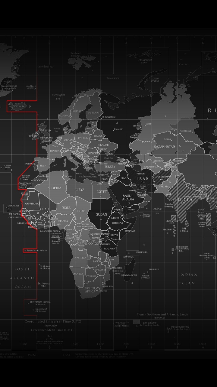 Обои карта мира, карта, мир, дизайн, темнота в разрешении 720x1280