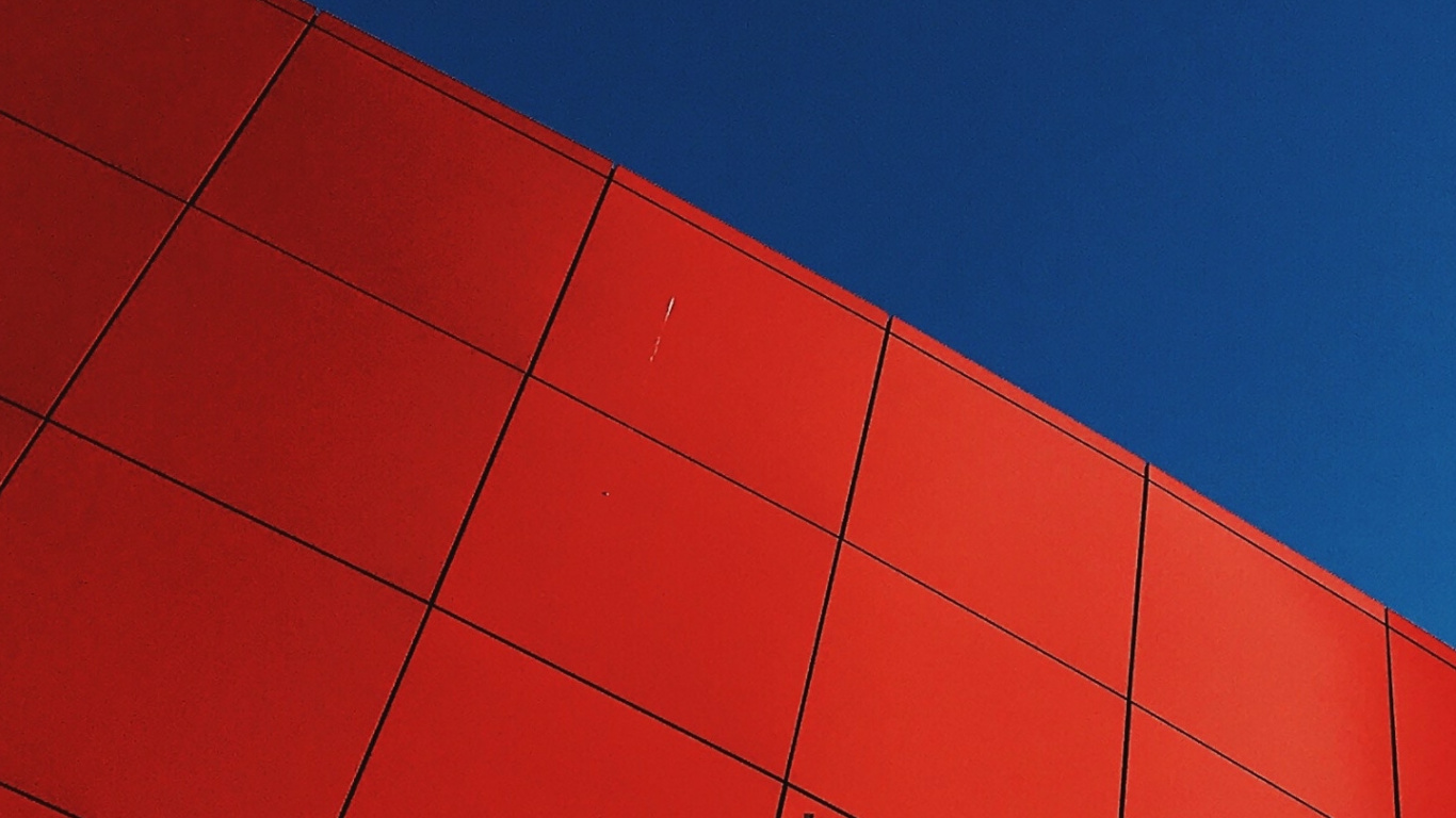 Обои архитектура, красный цвет, Оранжевый цвет, композиционный материал, симметрия в разрешении 1366x768