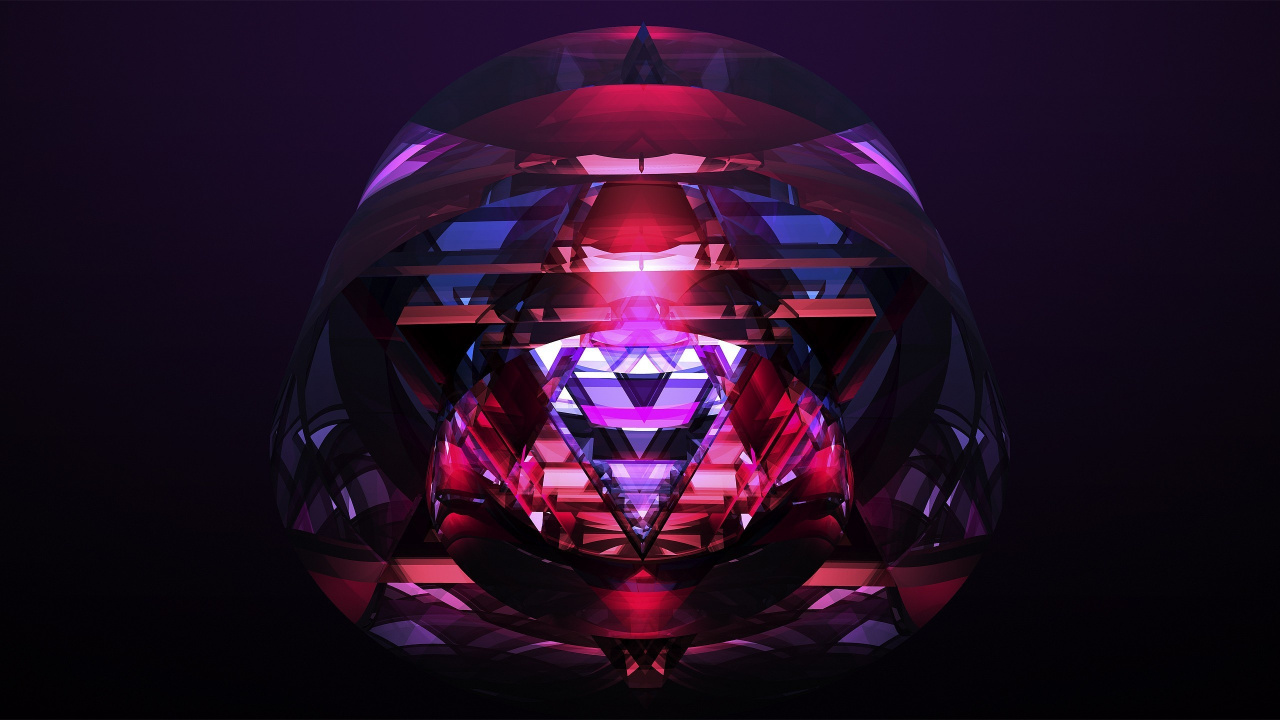 Обои пурпур, свет, освещение, пурпурный цвет, сфера в разрешении 1280x720