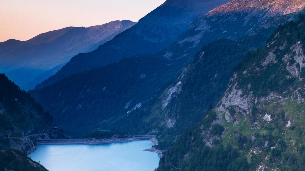 Обои гора, горный хребет, природа, Альпы, пейзаж в разрешении 1280x720