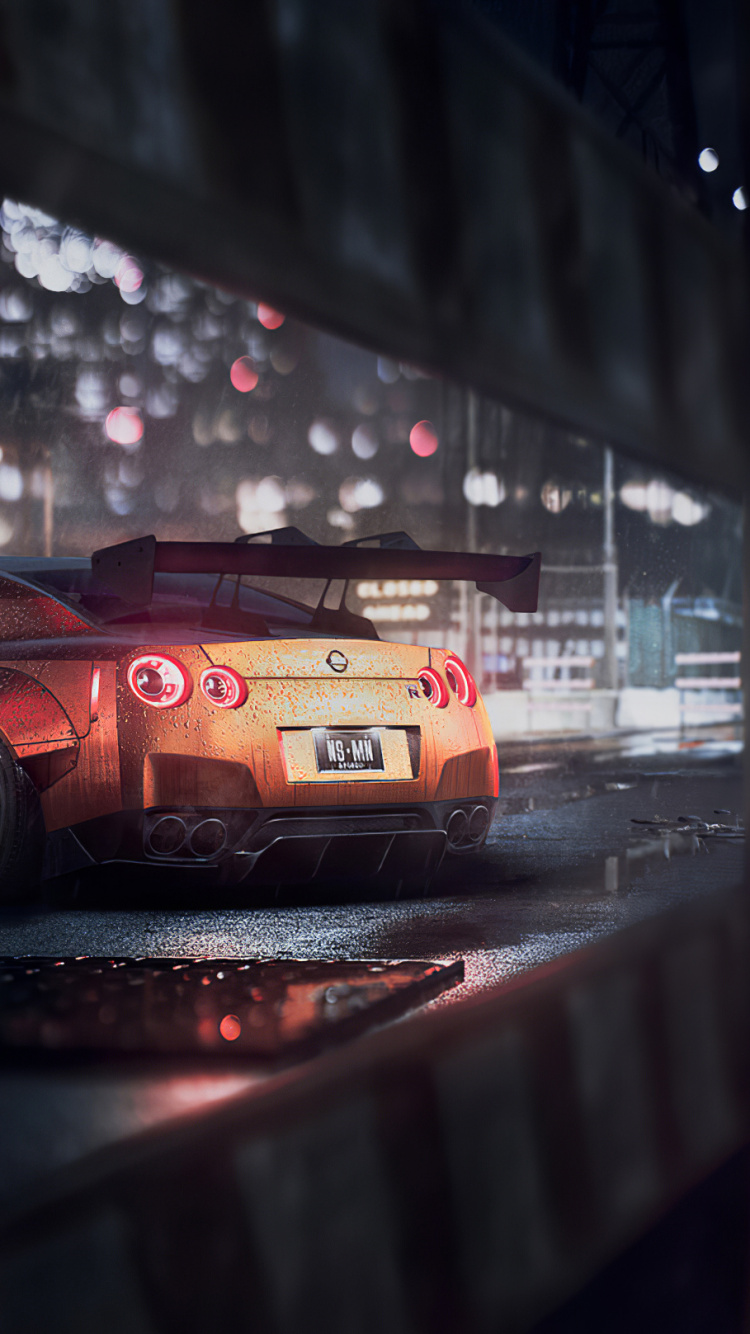 Обои ночь, nissan gt r, Ниссан, nissan skyline, спорткар в разрешении 750x1334