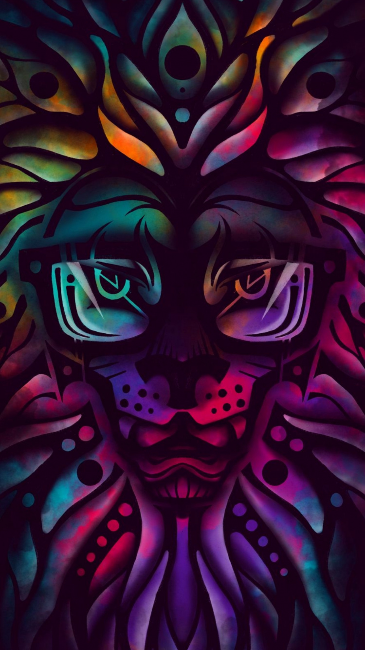 Обои психоделическое искусство, пурпур, живопись, арт, мультфильм в разрешении 750x1334