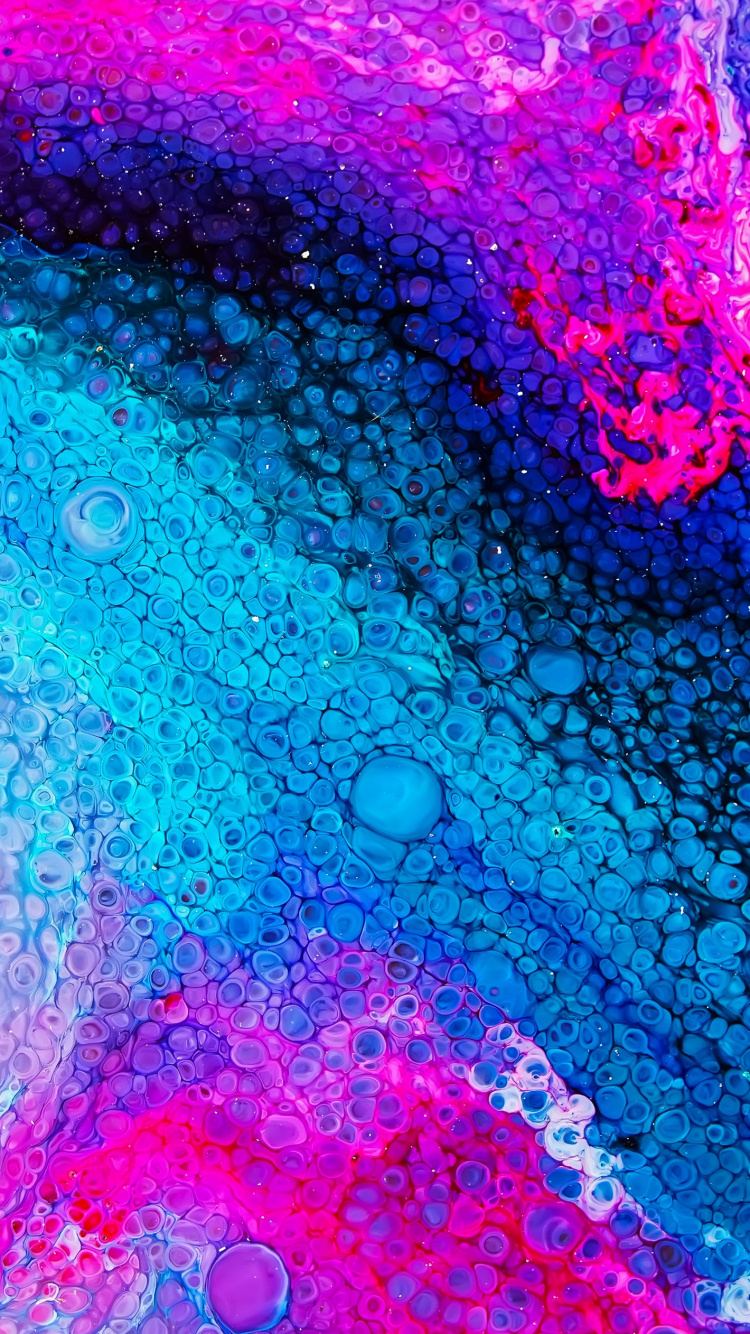 Обои вода, красочность, синий, лазурный, пурпур в разрешении 750x1334