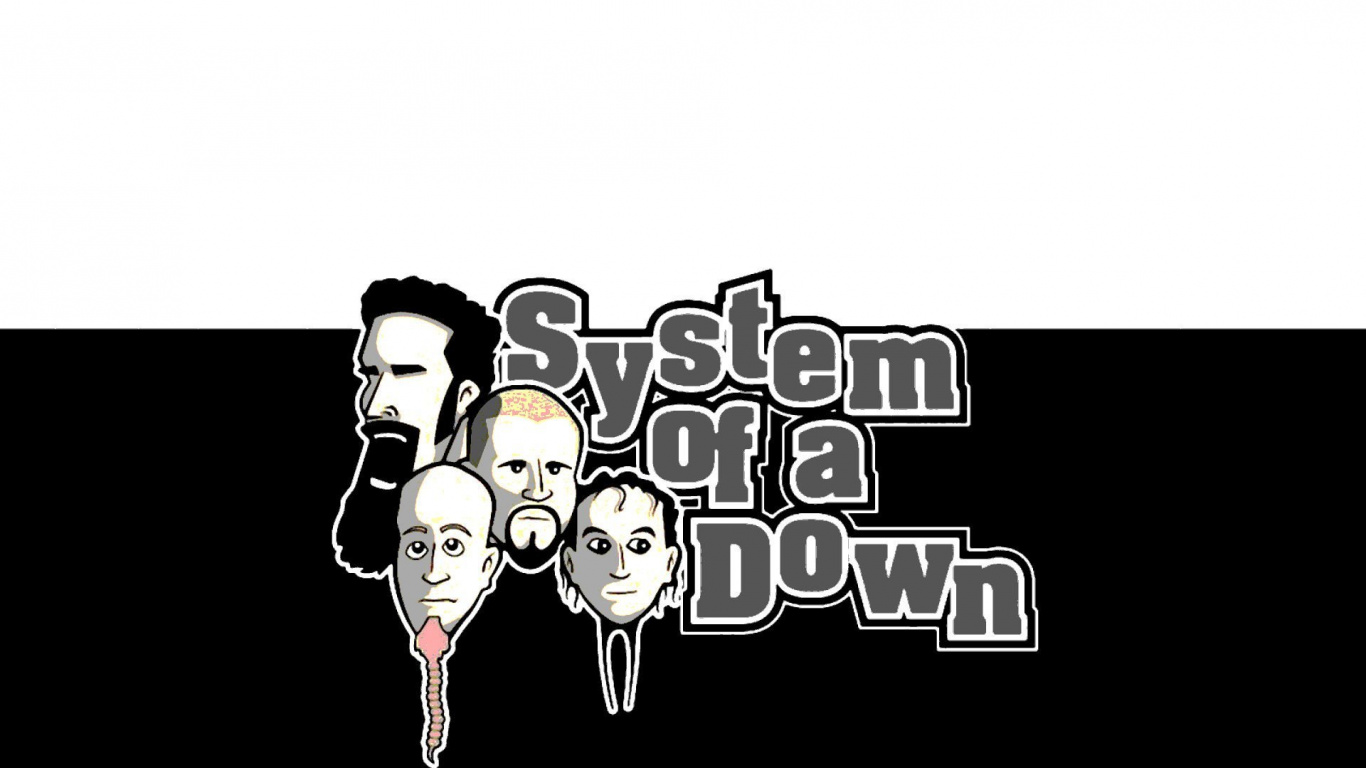 Обои System Of A Down, альтернативный рок, Альтернативный метал, музыкант, текст в разрешении 1366x768
