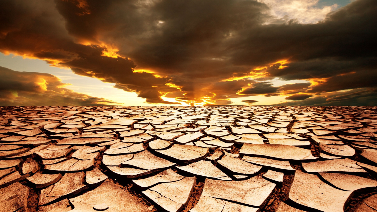 Обои засуха, пустыня, почва, облако, горизонт в разрешении 1280x720