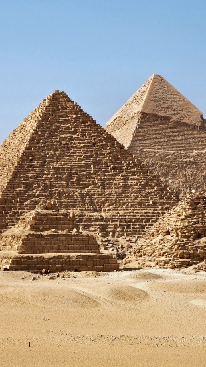 Обои Великий Сфинкс Гизы, египетская пирамида, пирамида, достопримечательность, историческое место в разрешении 720x1280