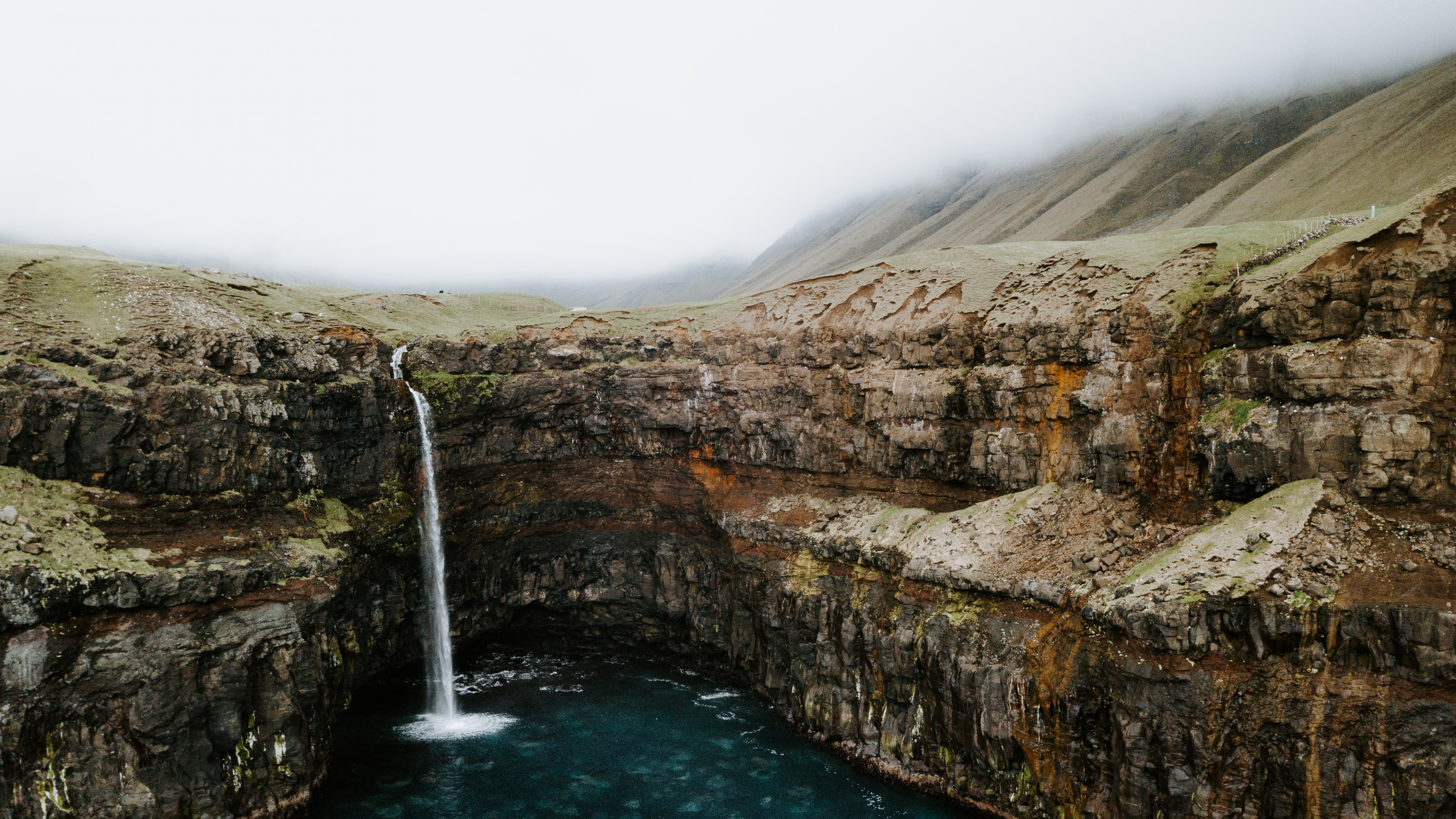 Обои вода, гидроресурсы, обрыв, формирование, рок в разрешении 3840x2160