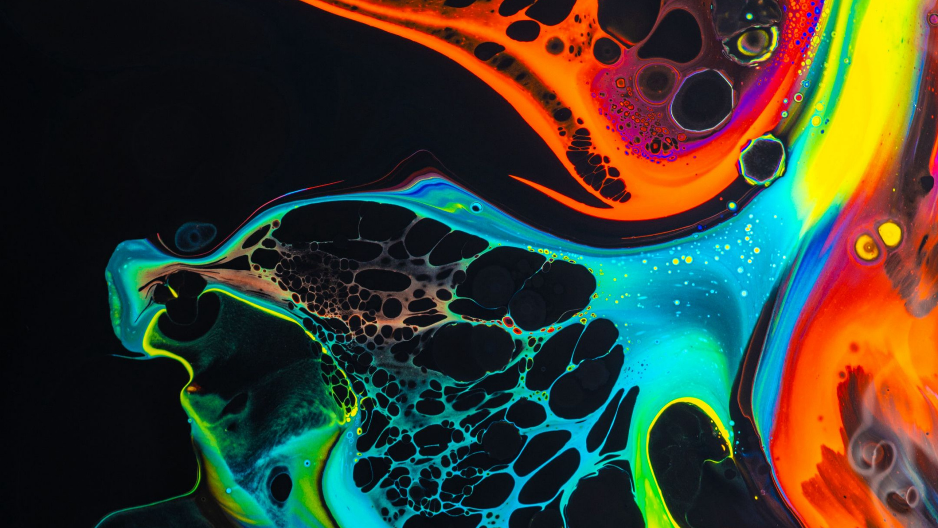 Обои свет, синий, черный, жидкость, жидкий в разрешении 1920x1080