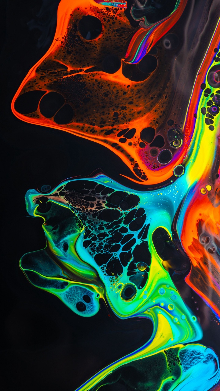 Обои свет, синий, черный, жидкость, жидкий в разрешении 720x1280