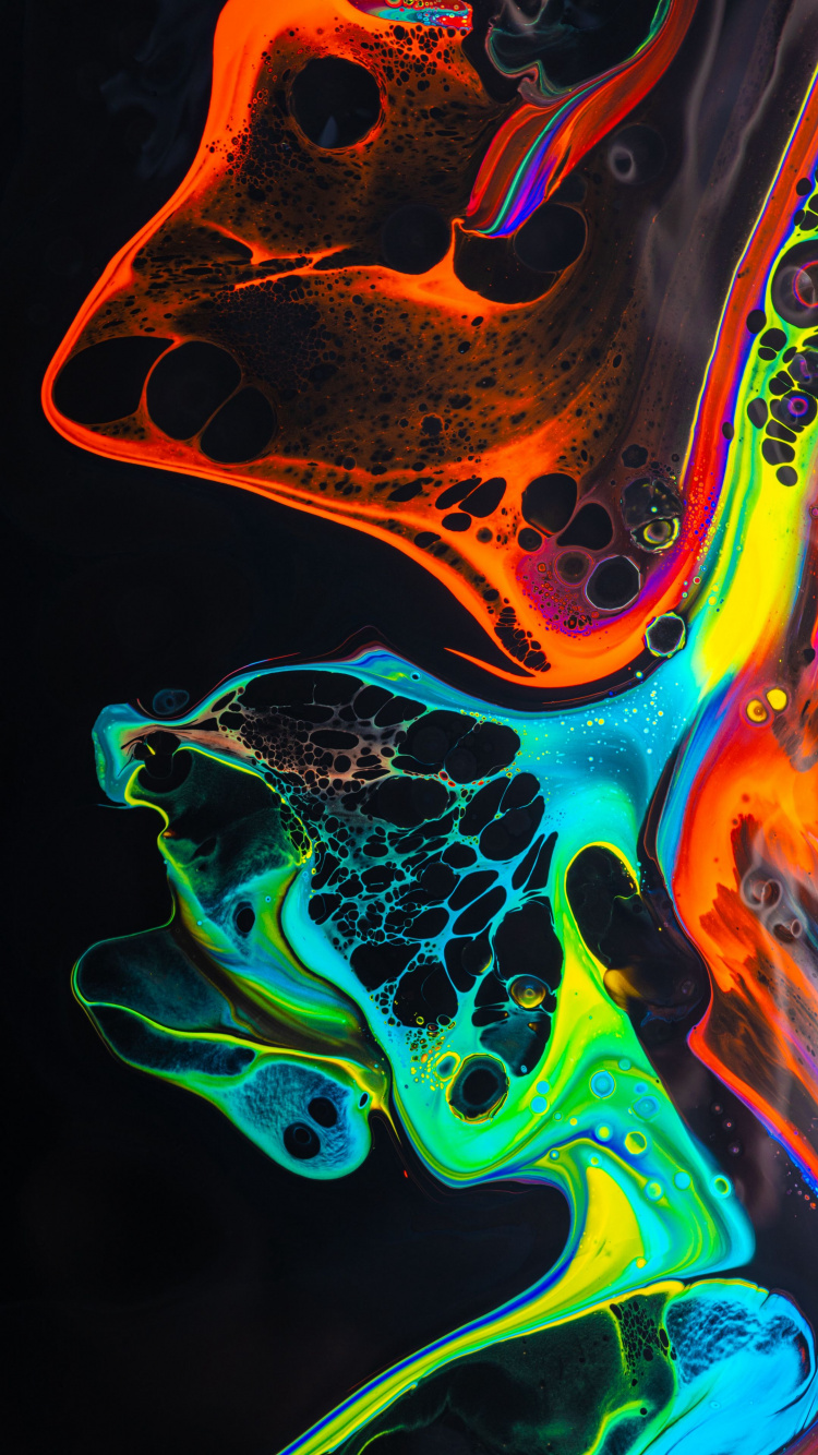 Обои свет, синий, черный, жидкость, жидкий в разрешении 750x1334