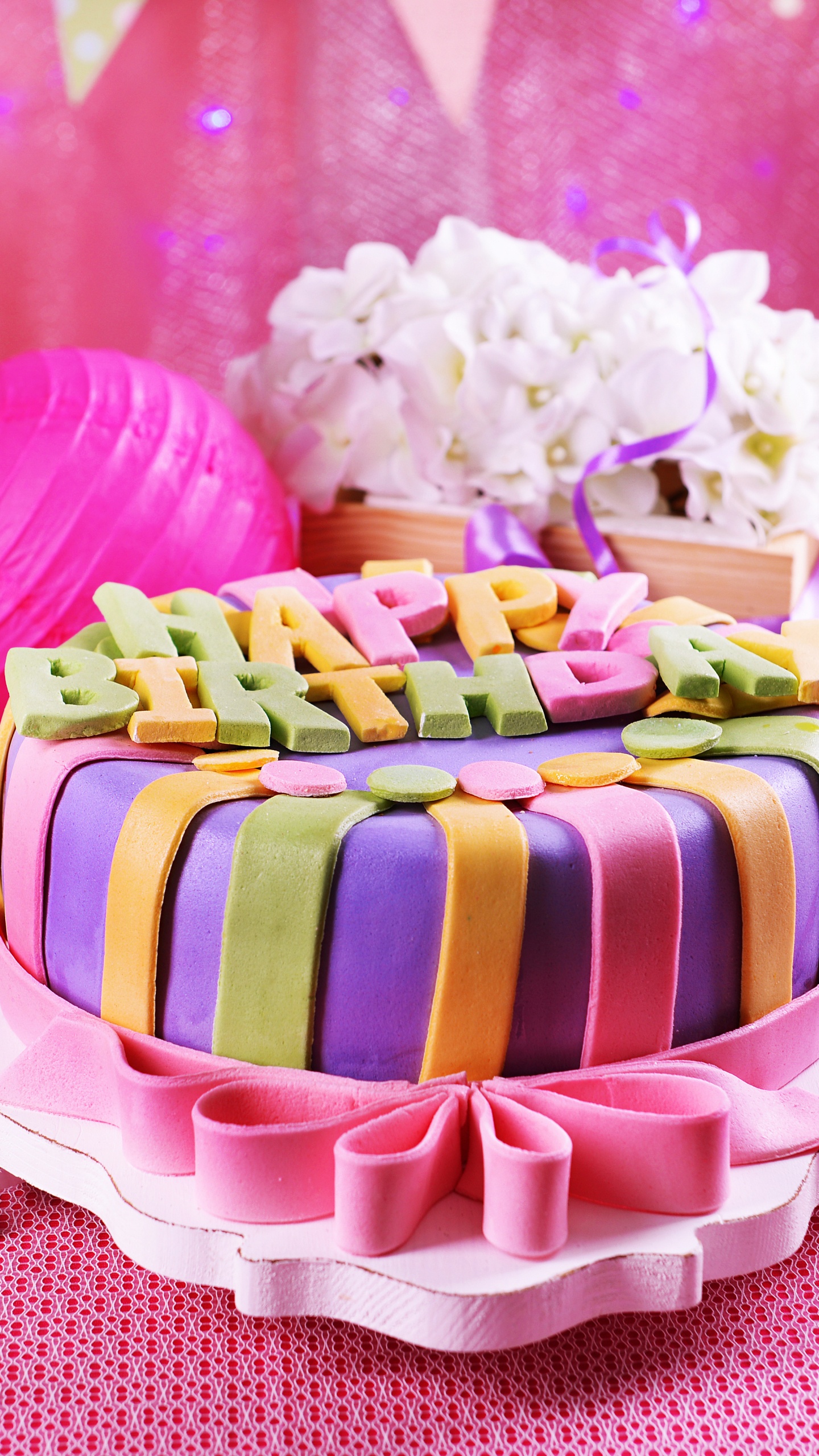 Обои дата рождения, вечеринка, праздничный торт, пища, сладость в разрешении 1440x2560