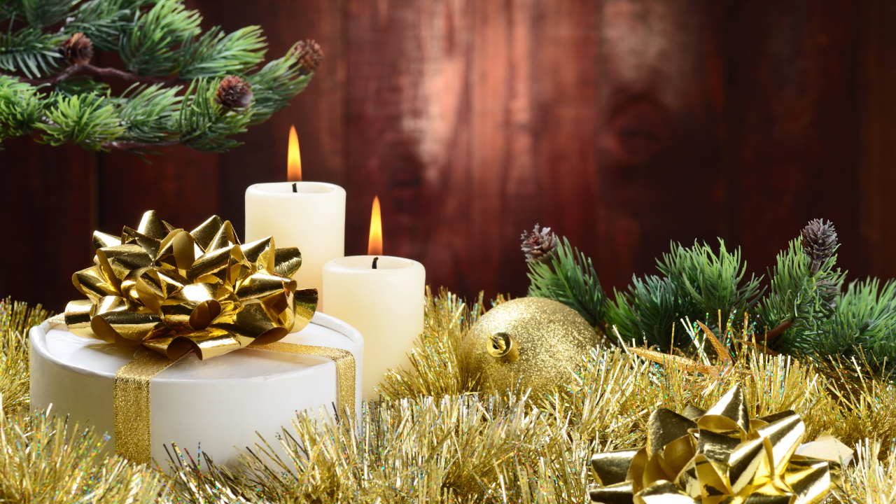 Обои Рождественский день, Новый год, дерево, Рождественские украшения, пихта в разрешении 1280x720