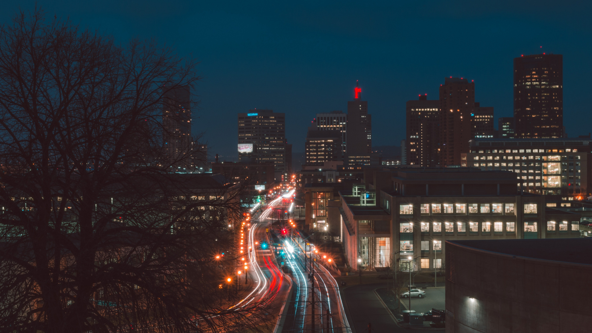 Обои ночь, город, городской район, городской пейзаж, метрополия в разрешении 1920x1080