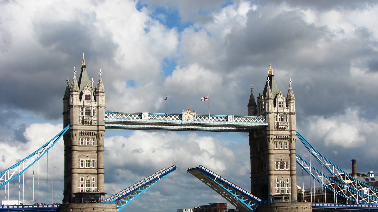 Обои тауэрский мост, лондонский Тауэр, река темза, подвесной мост, мост в разрешении 1280x720
