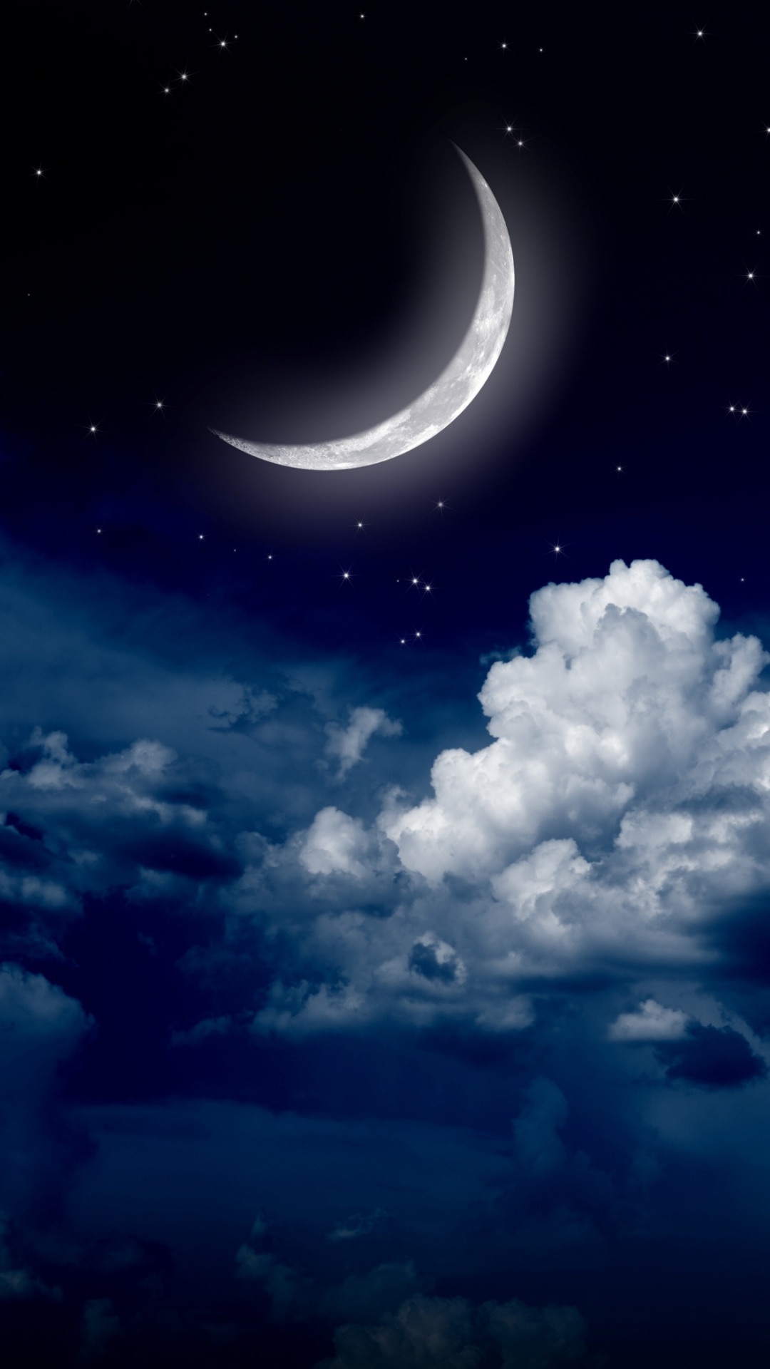 Обои лунный свет, луна, ночное небо, облако, природа в разрешении 1080x1920