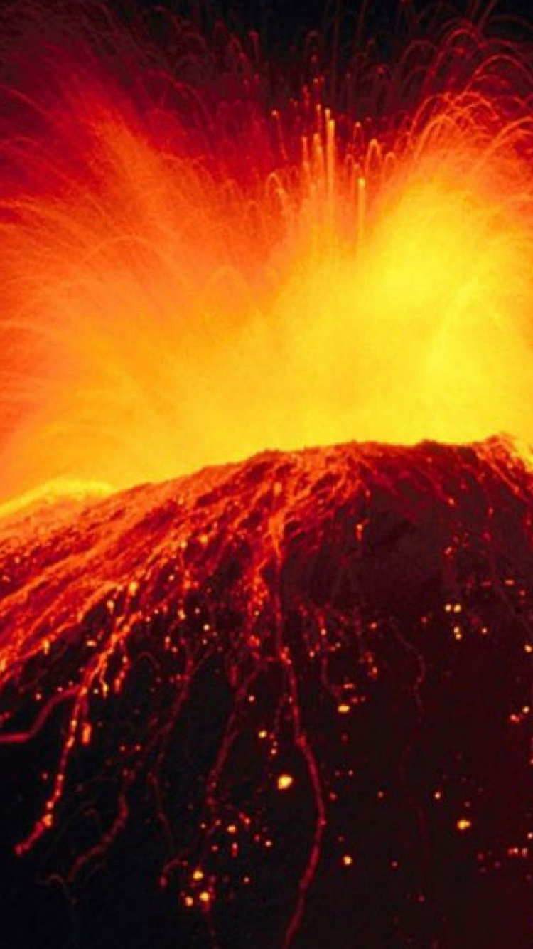 Обои вулкан, типы вулканических извержений, купол лавы, вулканического рельефа, лава в разрешении 750x1334