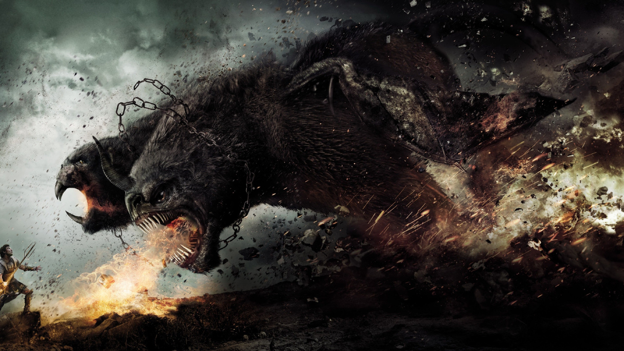 Обои Гнев Титанов, сын Зевса, темнота, фильм, вода в разрешении 1280x720