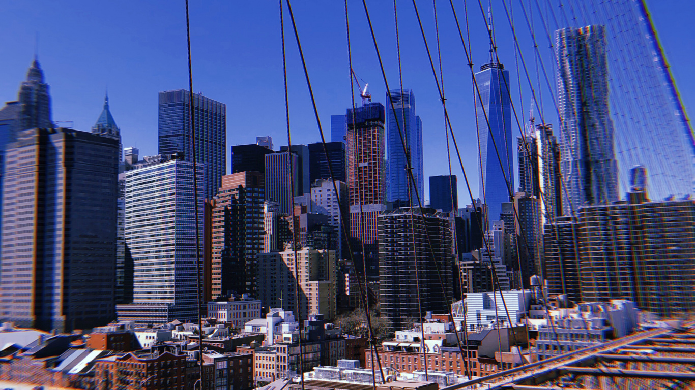 Обои Нью-Йорк, США, НьюЙорк, небоскреб, дневное время в разрешении 1366x768