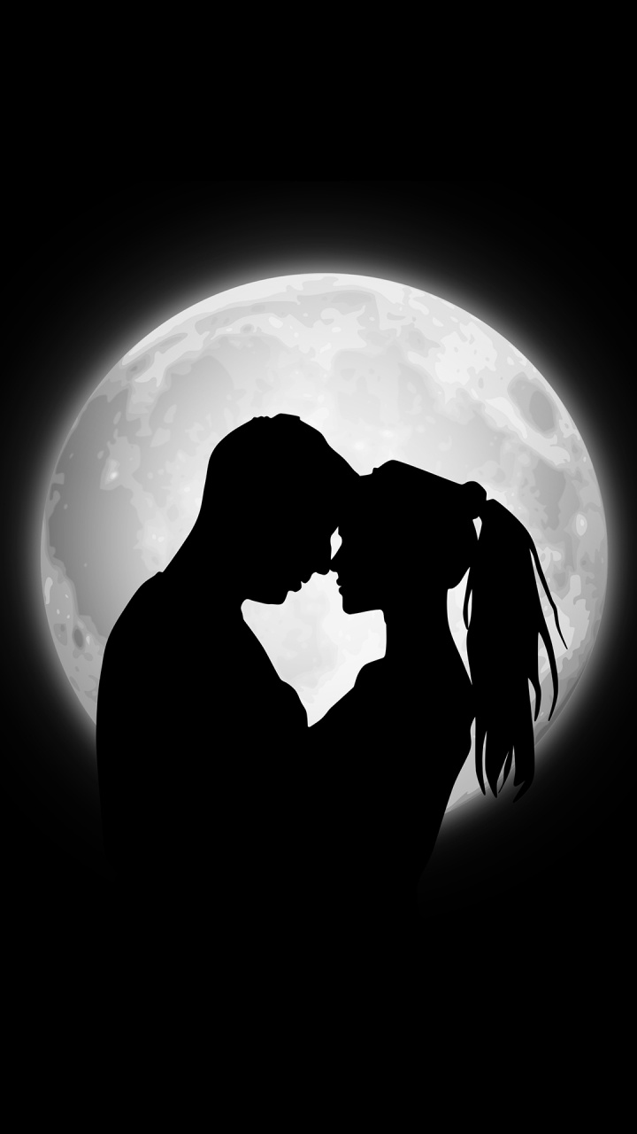 Обои астрономический объект, темнота, поцелуй, взаимодействие, роман в разрешении 720x1280