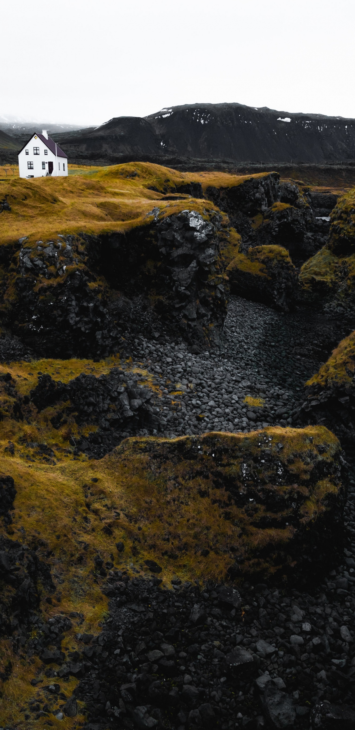 Обои пейзаж, тундра, хребет, холм, обнажение в разрешении 1440x2960