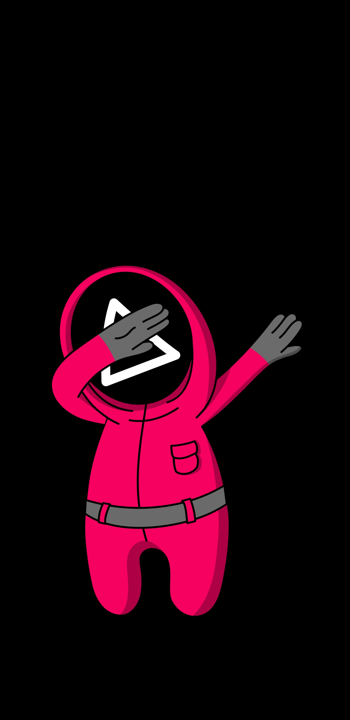 Обои андроид, смартфон, жест, розовый, мультфильм в разрешении 1440x2960