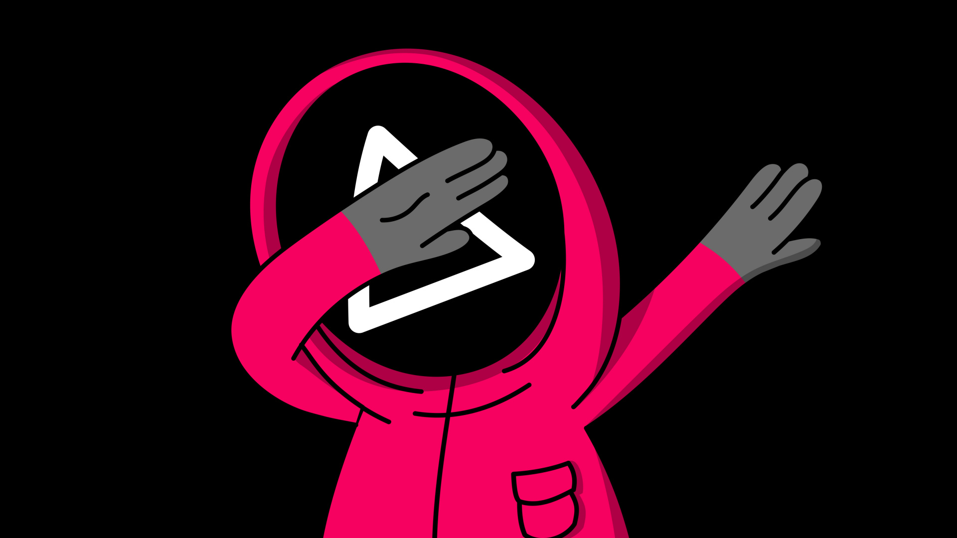 Обои андроид, смартфон, жест, розовый, мультфильм в разрешении 1920x1080