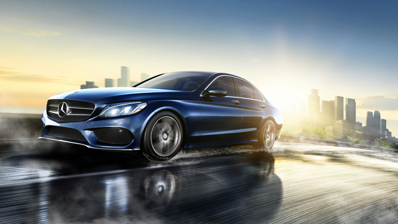 Обои авто, седан, мощные машины, обод, Мерседес класса C в разрешении 1280x720