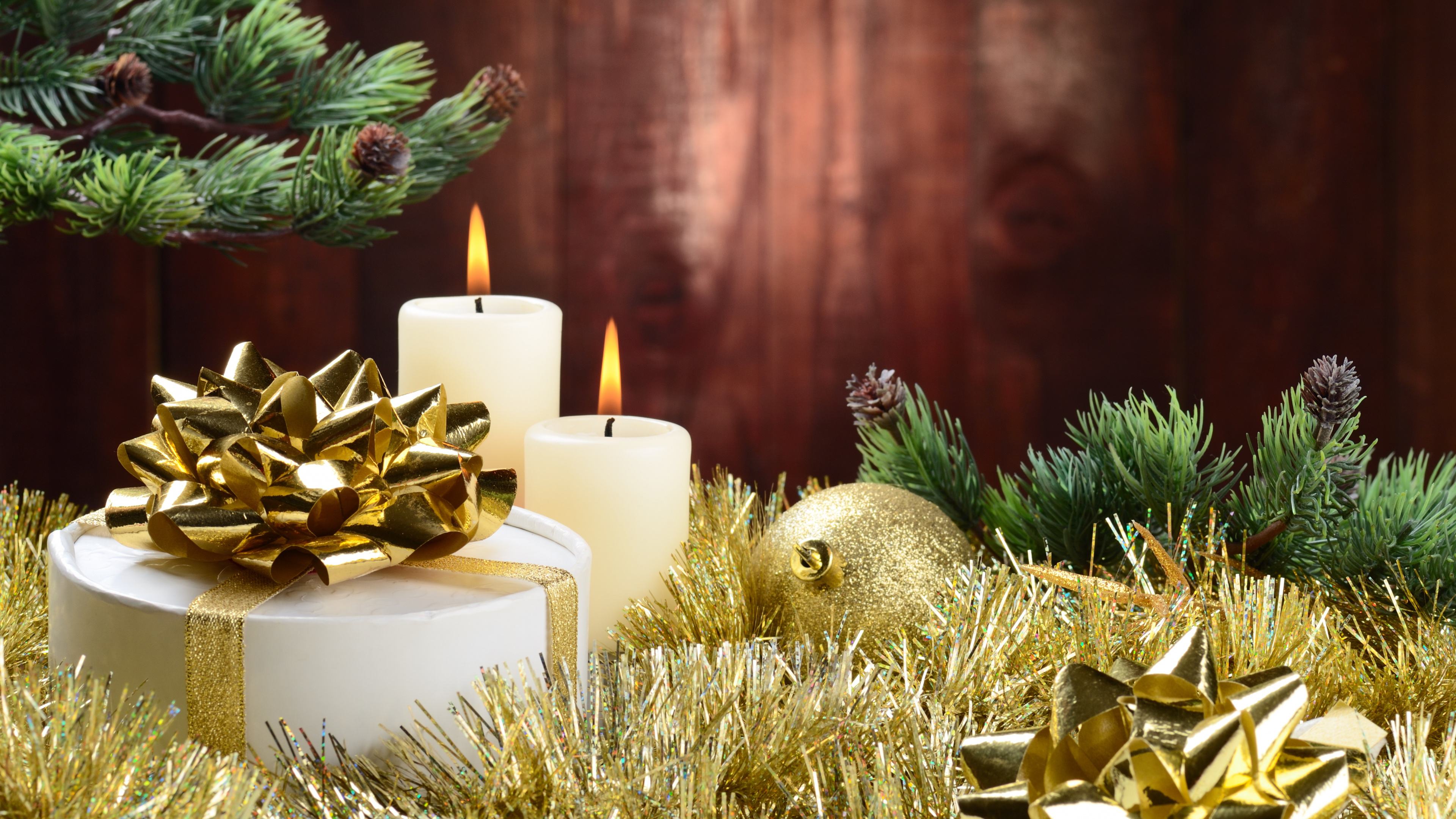 Обои дерево, Рождественские украшения, Рождество, пихта, семейства сосновых в разрешении 3840x2160