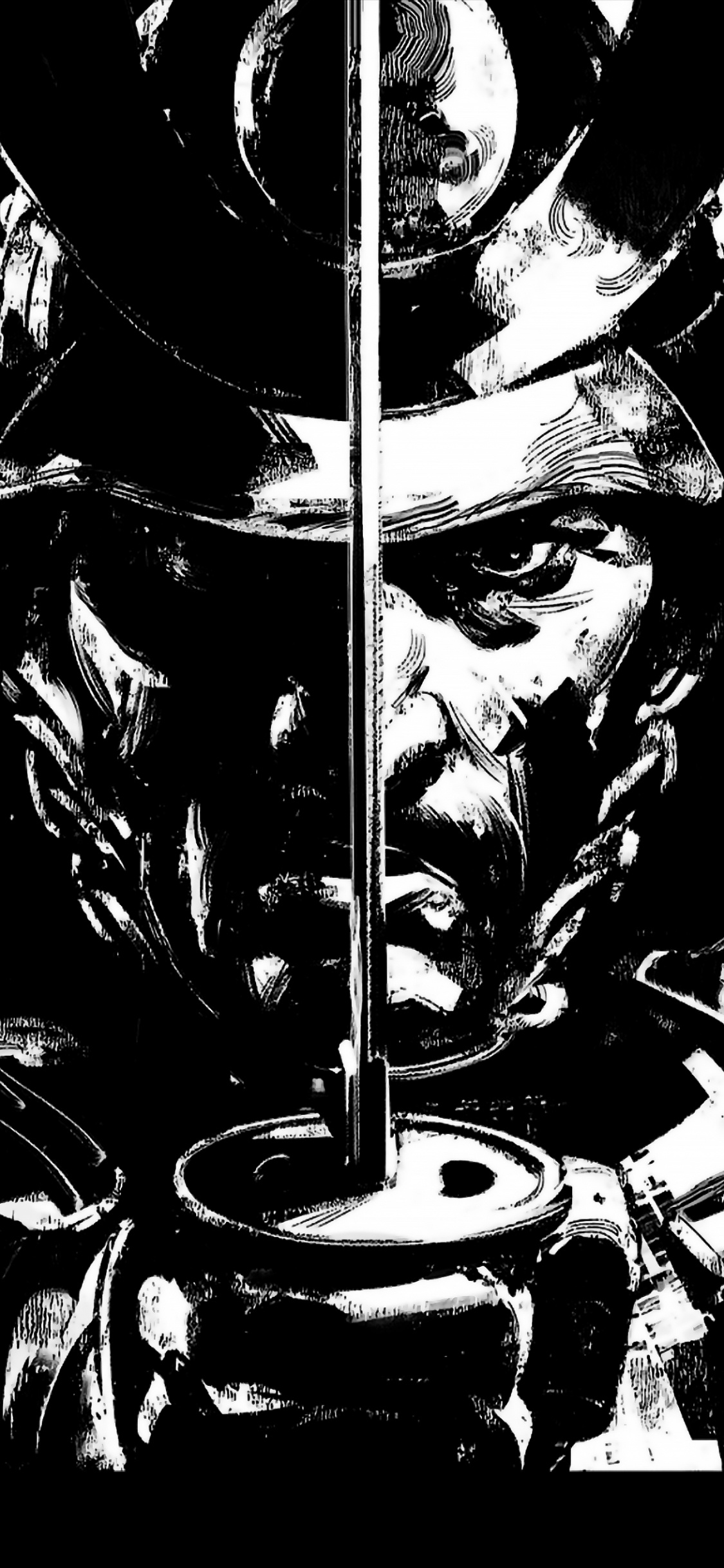 Обои призрак цусима черный, призрак цусимы, искусство призрака цусима, концепт арт, Джин Сакаи в разрешении 1125x2436