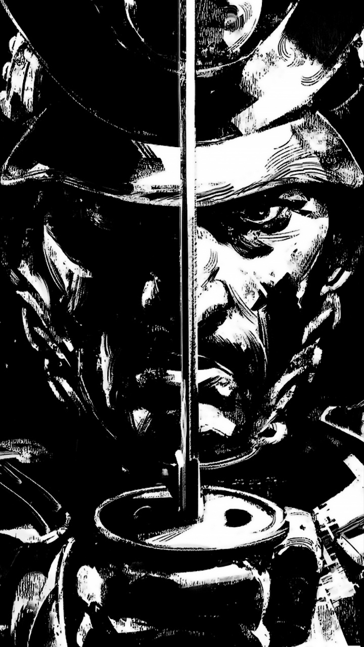 Обои призрак цусима черный, призрак цусимы, искусство призрака цусима, концепт арт, Джин Сакаи в разрешении 720x1280