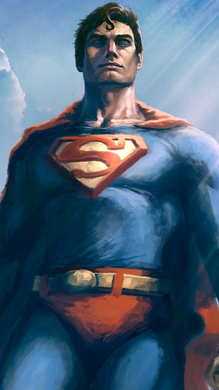 Обои Супермен, человек из стали, цифровое искусство, супергерой, артист в разрешении 720x1280