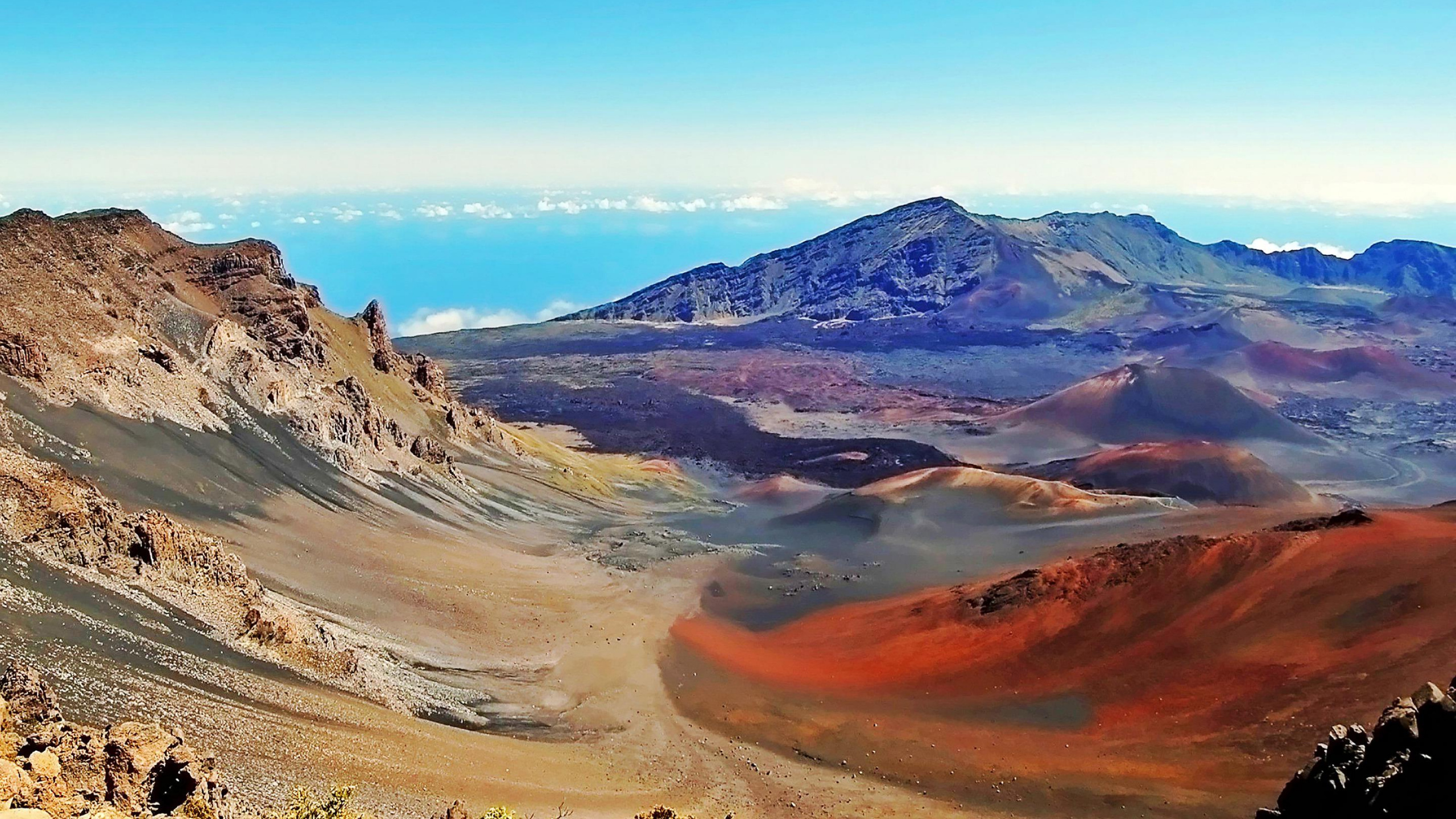 Обои кратер Халеакала, Haleakal, Haleakal Кратер, вулкан, национальный парк в разрешении 2560x1440