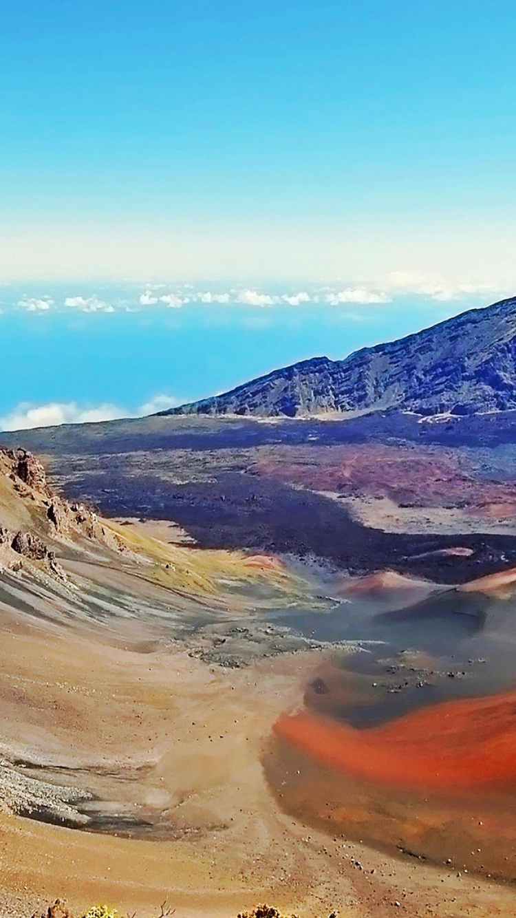 Обои кратер Халеакала, Haleakal, Haleakal Кратер, вулкан, национальный парк в разрешении 750x1334