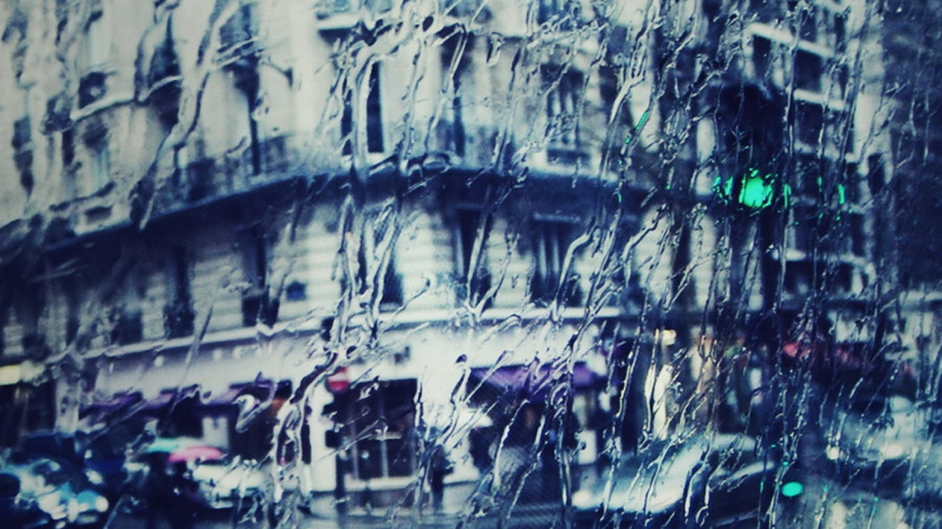 Обои вода, стена, отражение, свет, Метрополис в разрешении 1366x768