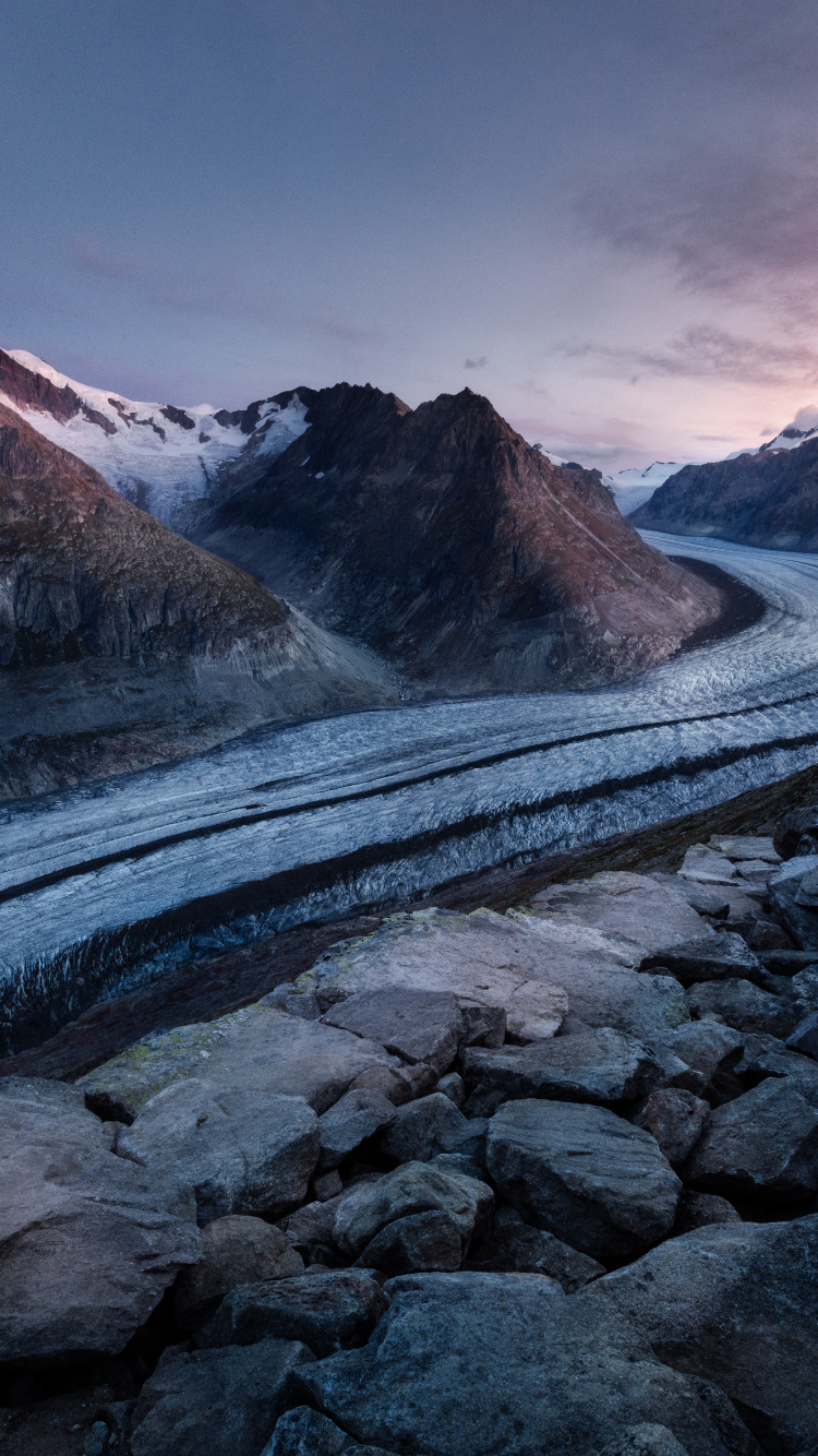 Обои сокращающиеся горные ледники, Альпы, гора, ледник, пейзаж в разрешении 750x1334