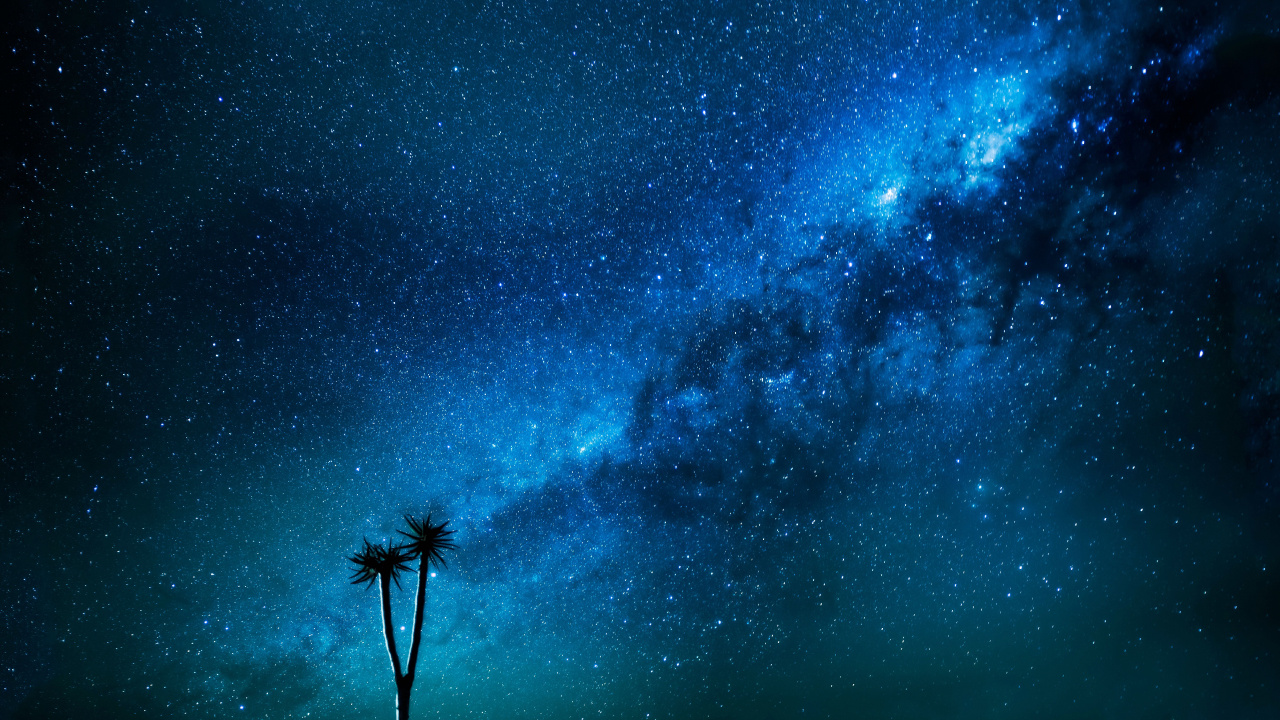 Обои Млечный Путь 8К, Млечный Путь, Галактика, атмосфера, ночь в разрешении 1280x720