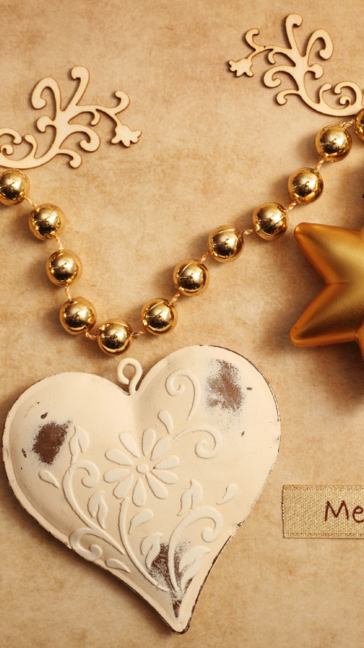 Обои Рождественский день, Рождественские украшения, жемчужина, ювелирные изделия, медальон в разрешении 750x1334